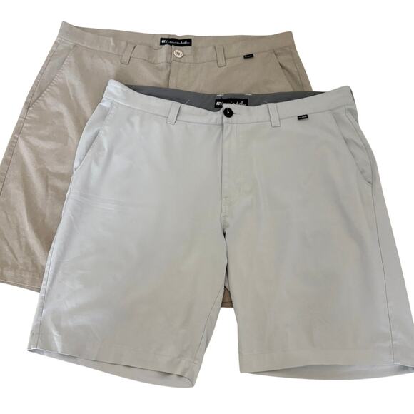TravisMathew Shorts Bundle Size 38 Lot of 2 Golf Casual Performance Preppy - Picture 1 of 7
